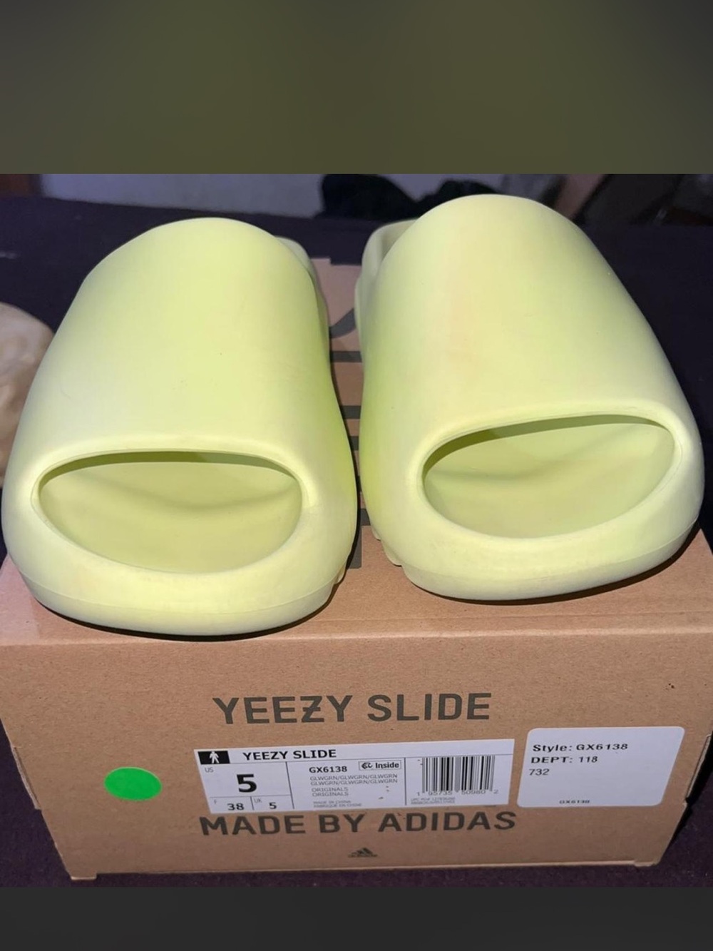 Yeezy Slide in Neon Yellow-Green